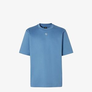 FENDI FF Logo T-Shirt Men LIGHT BLUE T-Shirts